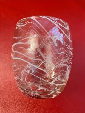 Juliska Marbled Stemless Wine Glass - light pink Swirl